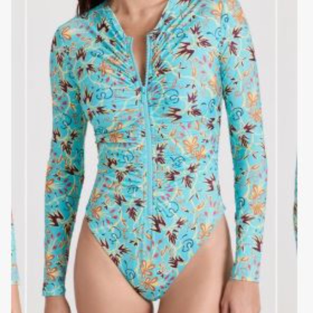 Nwt Alc Zip Front Long Sleeve Ansel One Piece Swim Suit Womens
